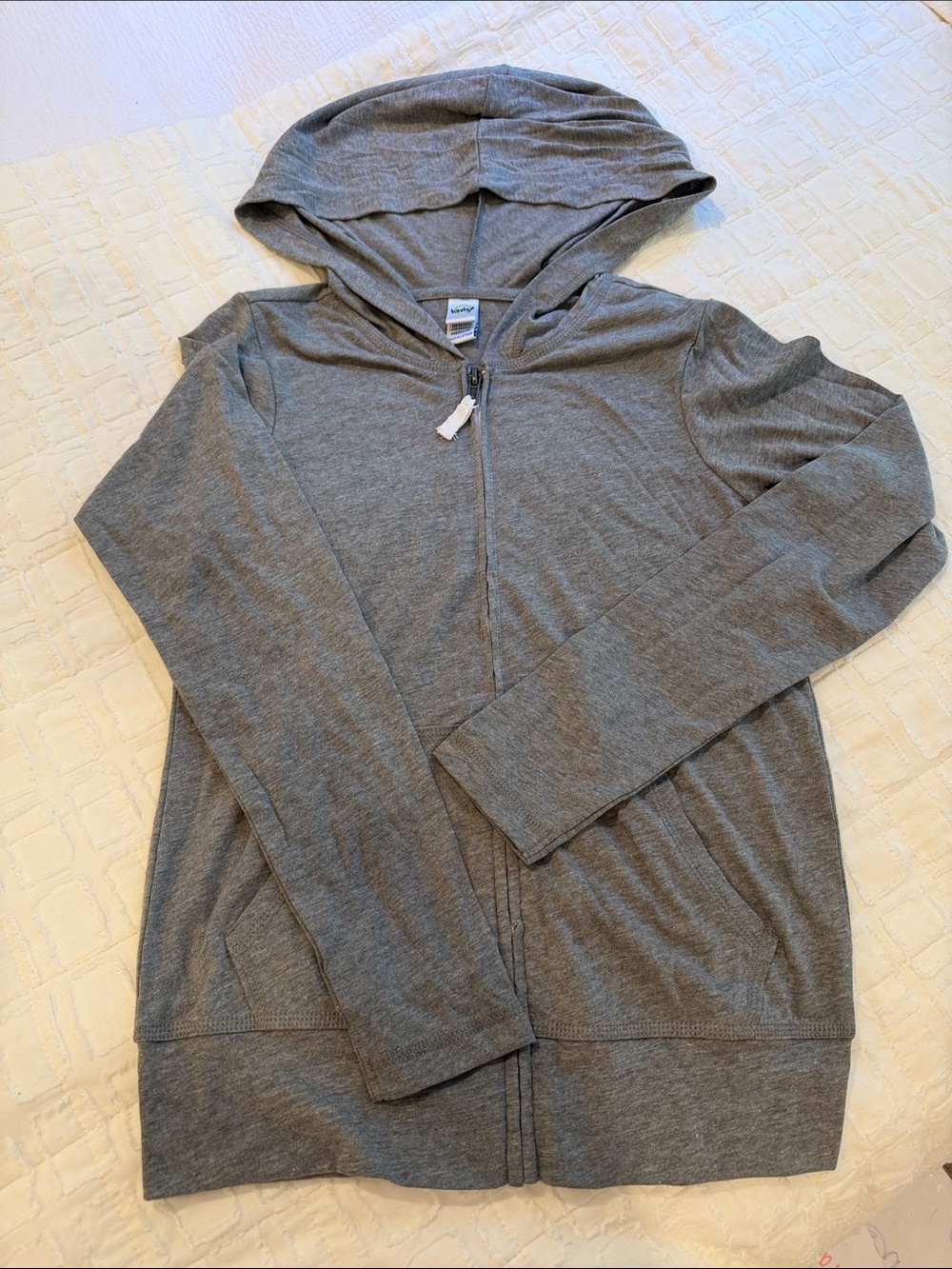 Kavio! Lightweight Gray Hooded Girls Zip Up- medium NWOT